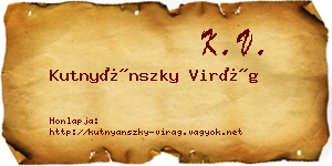 Kutnyánszky Virág névjegykártya